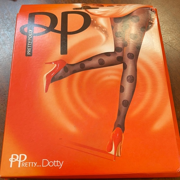 Pretty Polly NWT Dotty Black Tights One size - Picture 1 of 2